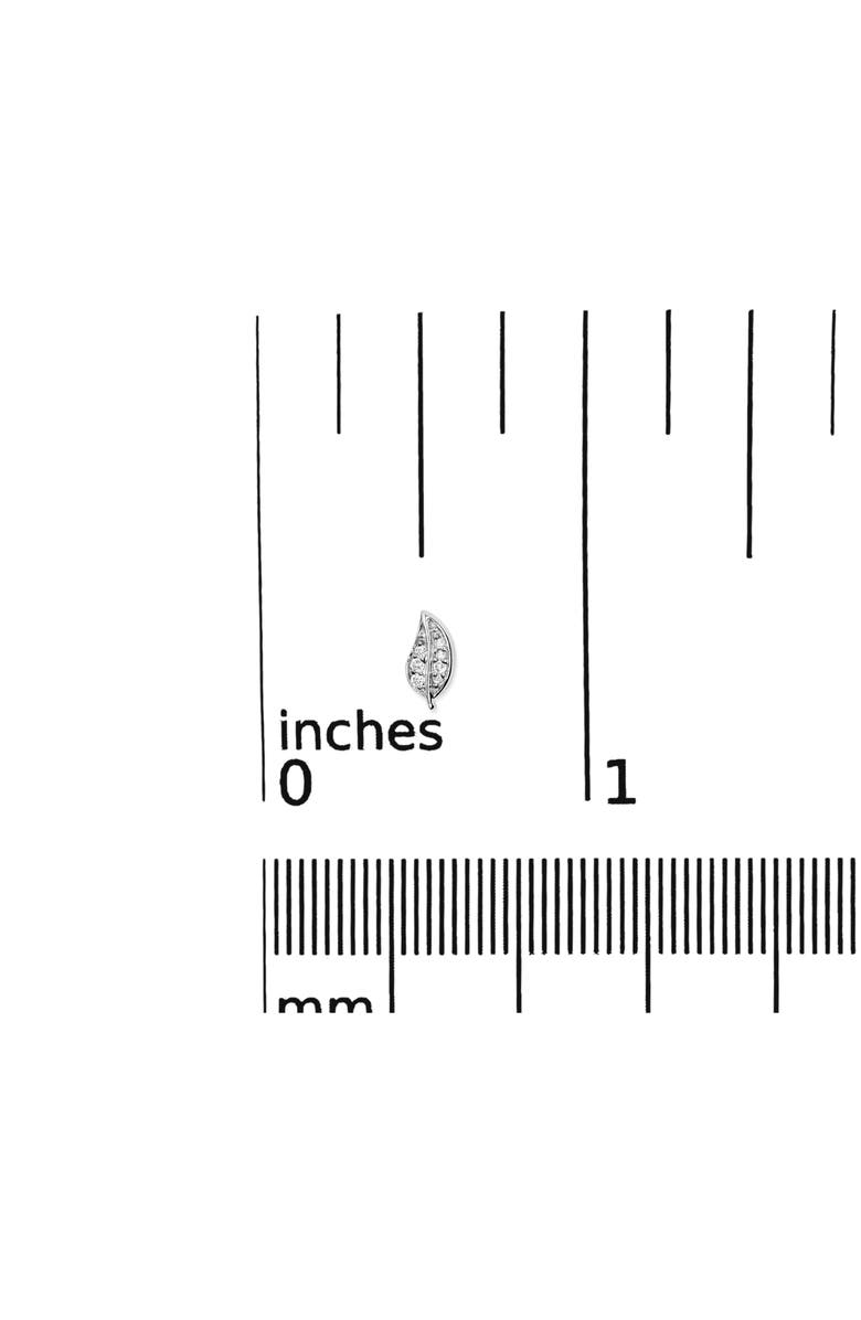 Haus of Brilliance Silver Diamond Accent Leaf Stud Earrings, Alternate, color, Silver
