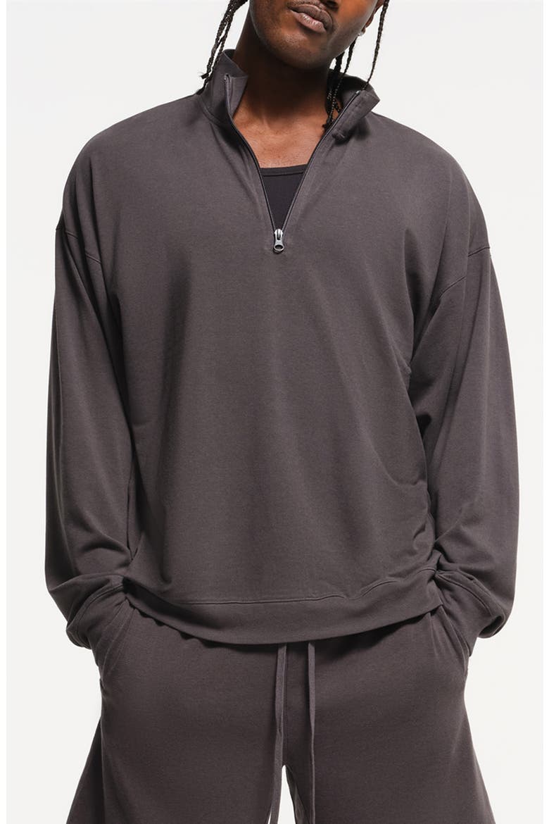 Jersey Lounge Quarter Zip Pullover, Main, color, ASH