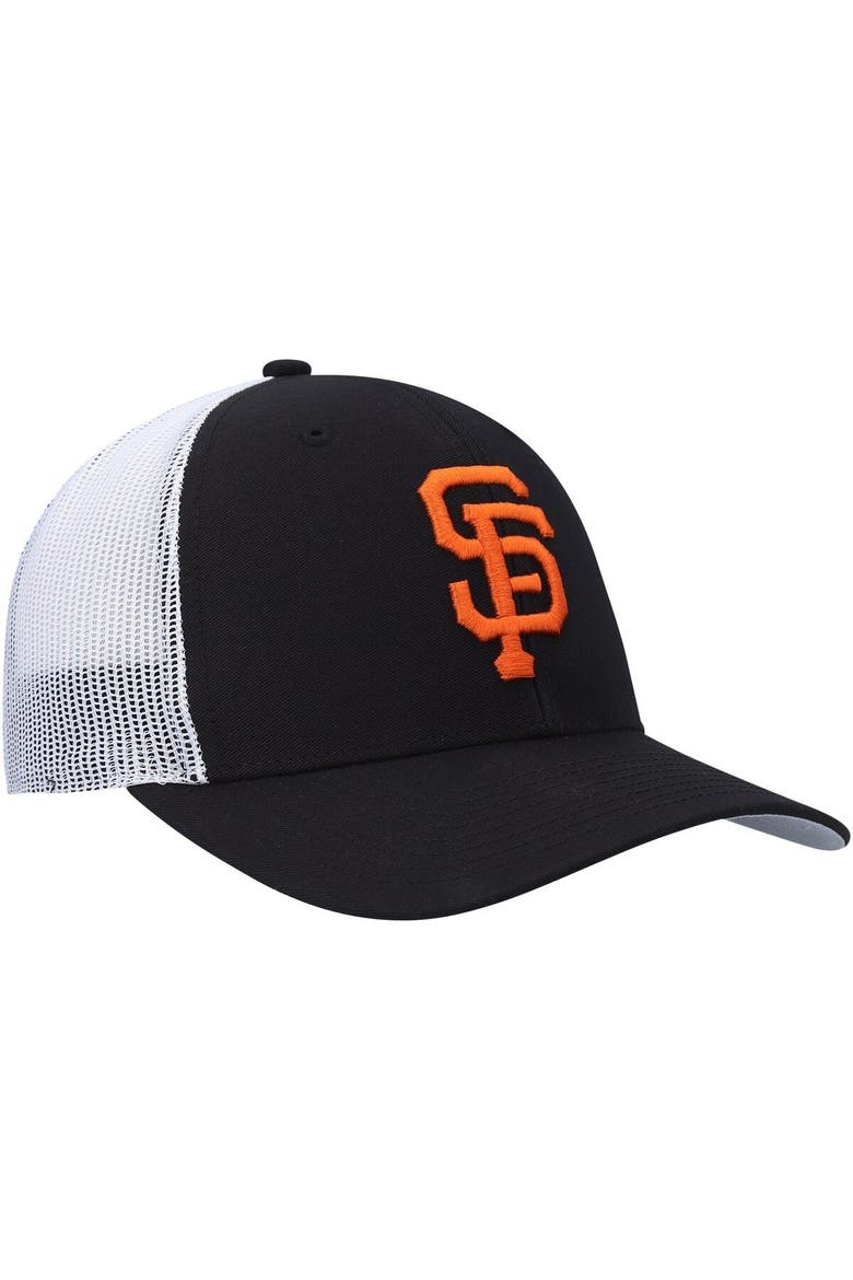 Men's '47 Black/White San Francisco Giants Primary Logo Trucker Snapback Hat, Alternate, color, BLACK