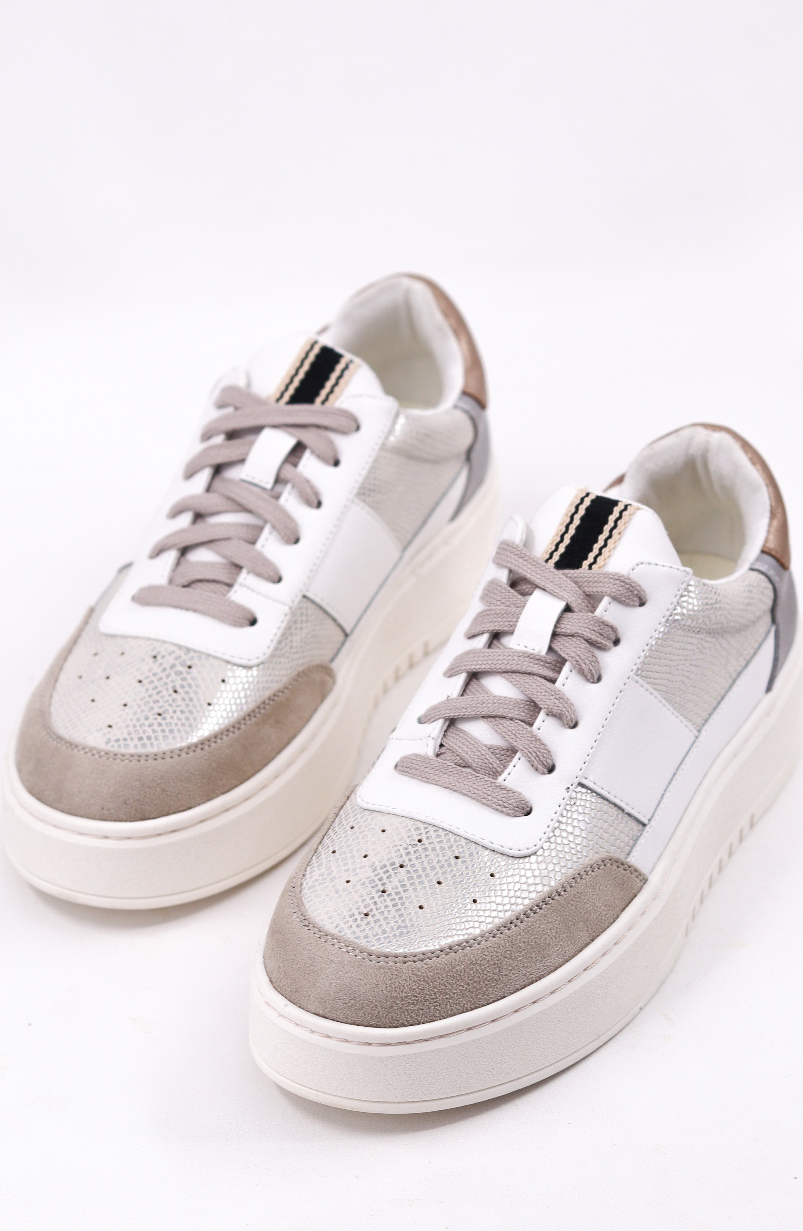 SHUSHOP Oriana Platform Sneaker, Alternate, color, Silver Snake
