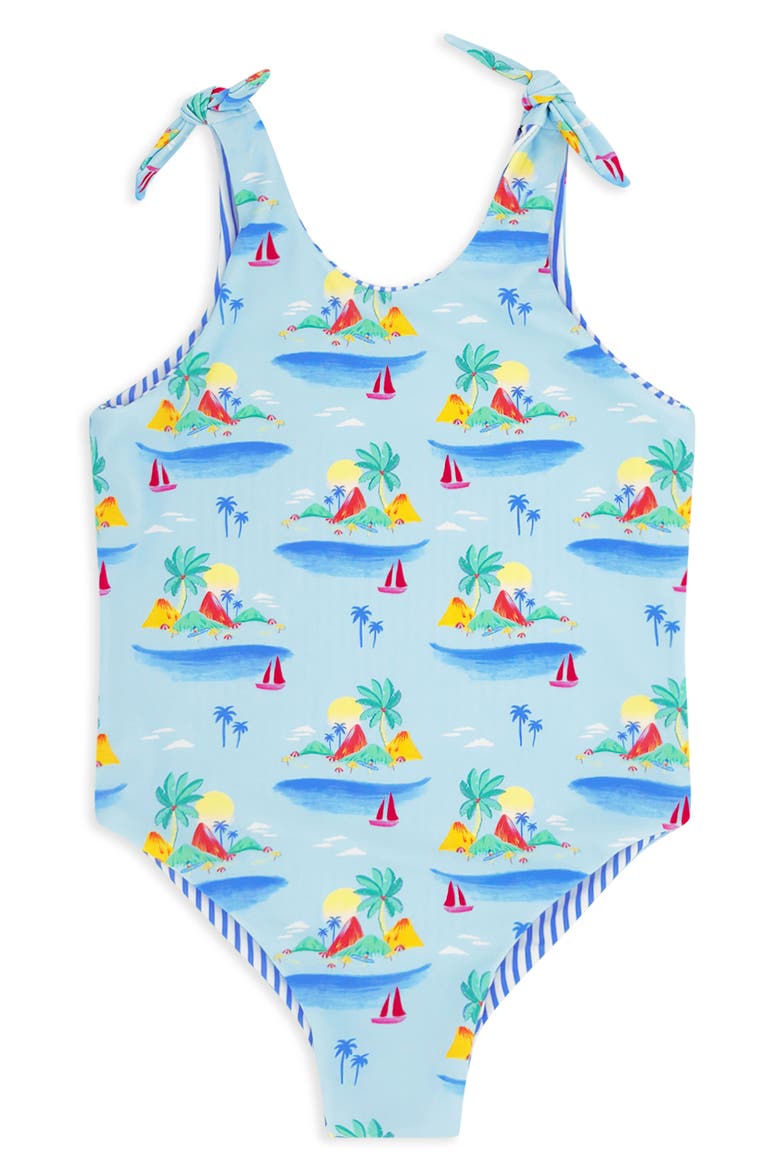 Kids' Skye Reversible UPF 50+ One-Piece Swimsuit, Main, color, CLEARWATER