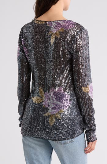 Free People Gold Rush Sequin Top In Guacamole