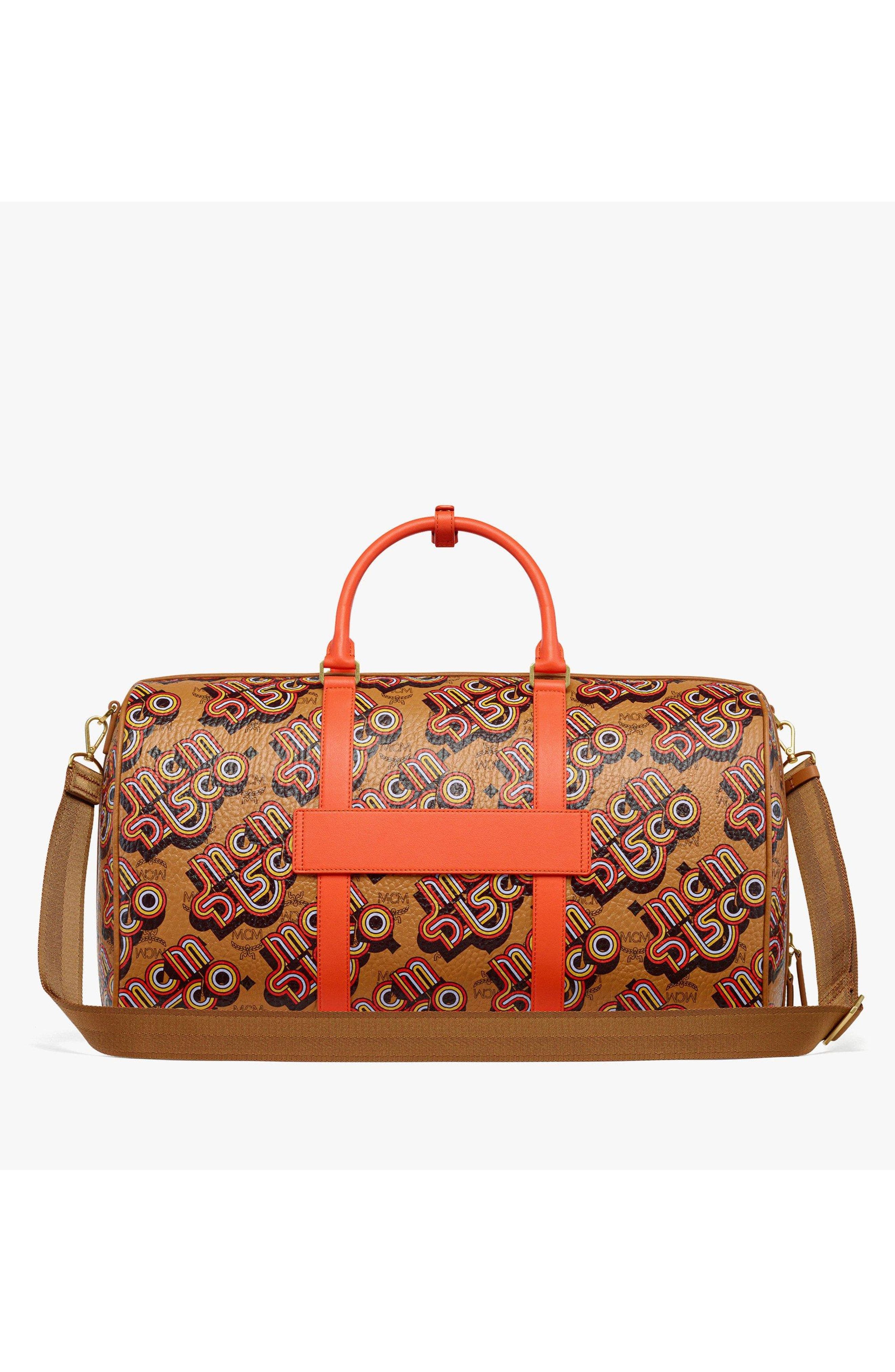 Ottomar Weekender Bag in Disco Visetos, Alternate, color, Cognac