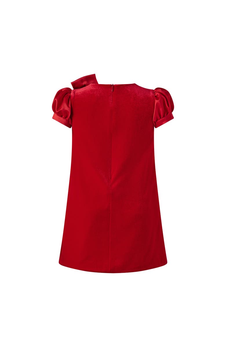 Rachel Riley Red Satin Bow Velvet Dress, Alternate, color, Red