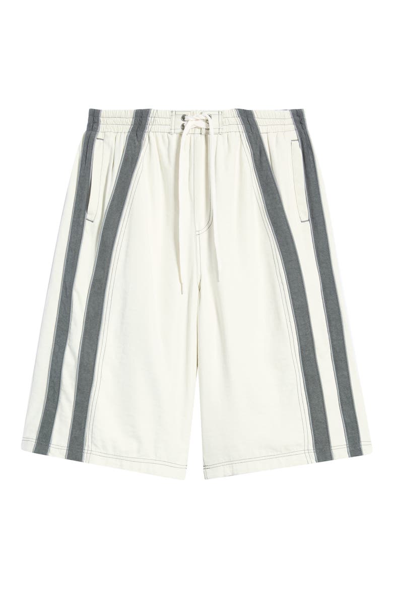 Reflective Baggy Surf Shorts, Alternate, color, OFF WHITE/ CHARCOAL