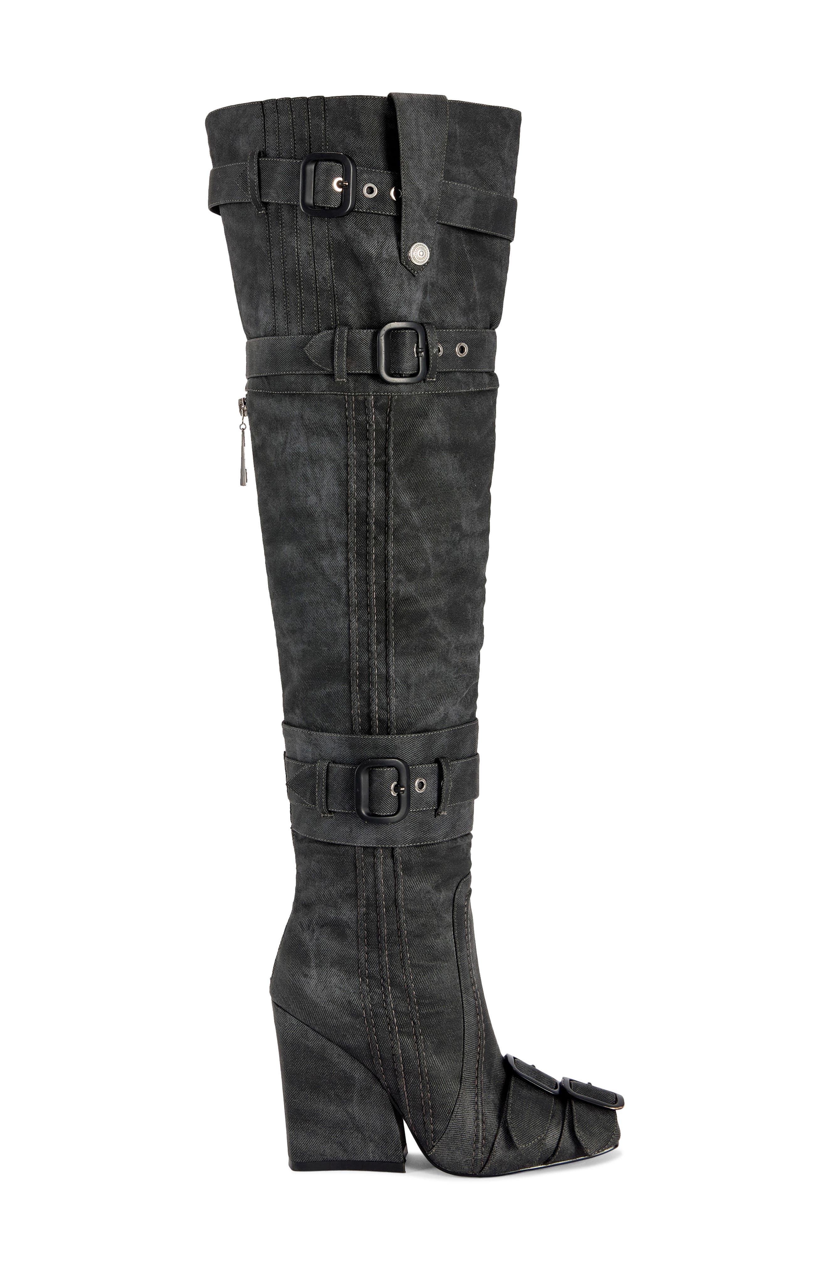 Trillion Over the Knee Wedge Boot, Alternate, color, CHARCOAL