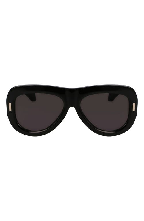 Ferragamo Rivets 57mm Aviator Sunglasses In Black