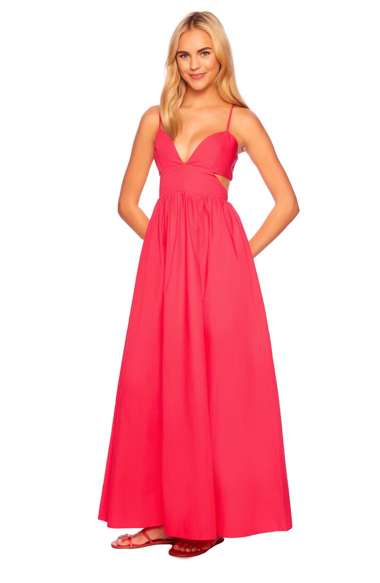 Susana Monaco Cutout Cotton Poplin Maxi Sundress, Alternate, color,