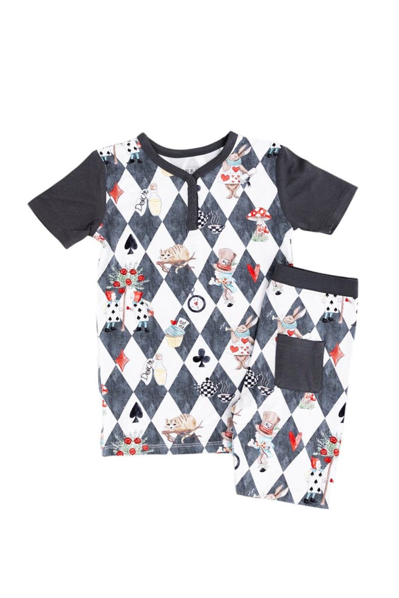Alice in Wonderland Pajama Set, Main, color, Grey