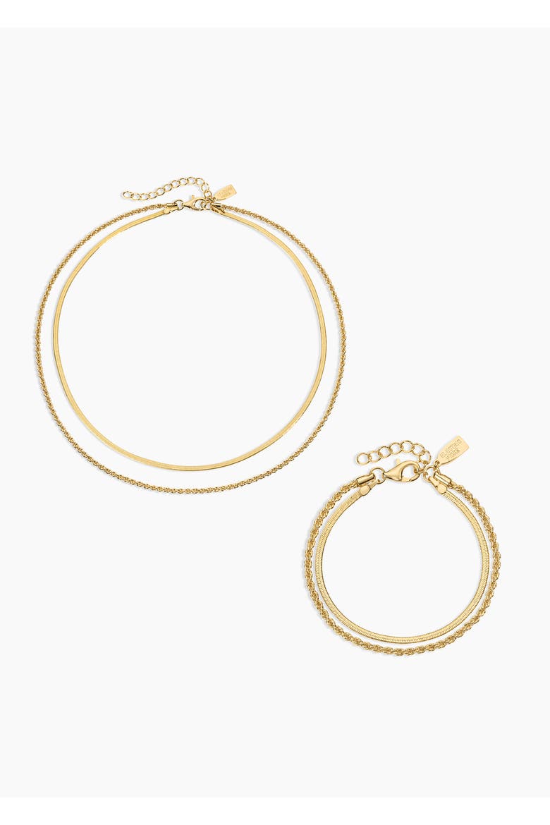 Twice As Nice Necklace and Bracelet Set of 2, Main, color, Gold