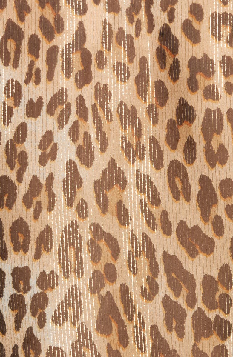 Alice + Olivia Sissy Metallic Leopard Print Silk Blend Top, Alternate, color, 