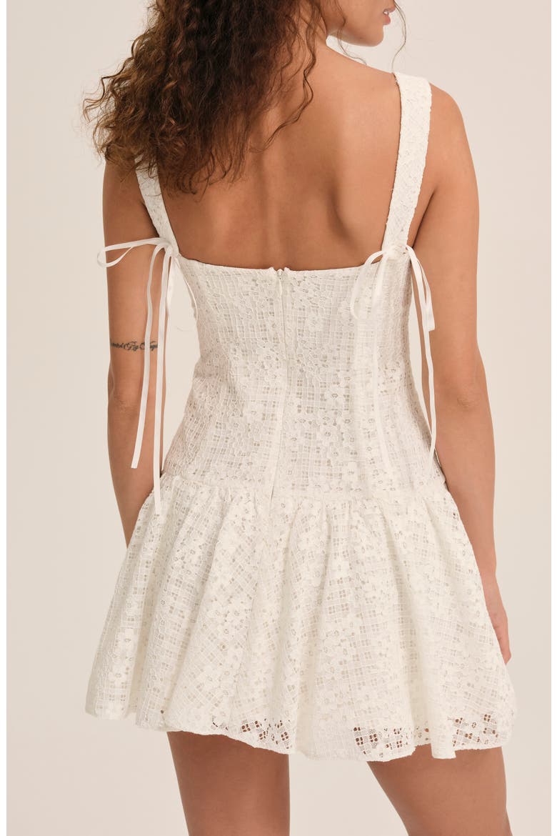 Daisy Embroidered Lace Minidress, Alternate, color, WHITE