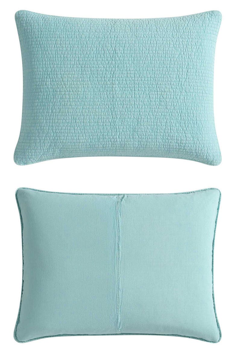 Seashore Stitch Cotton Quilt Set, Alternate, color, LIGHT / MEDIUM GREEN