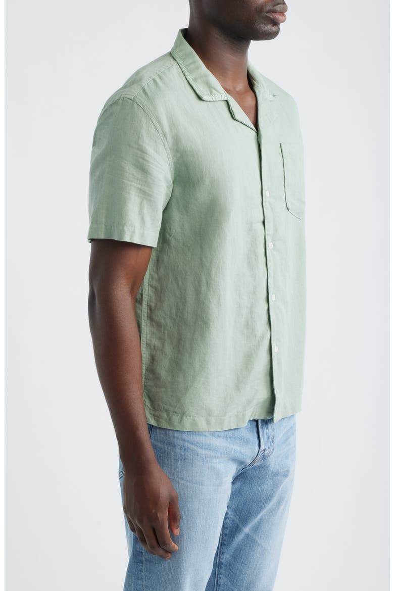 Foster Linen & Cotton Camp Shirt, Alternate, color, FADED MOSS