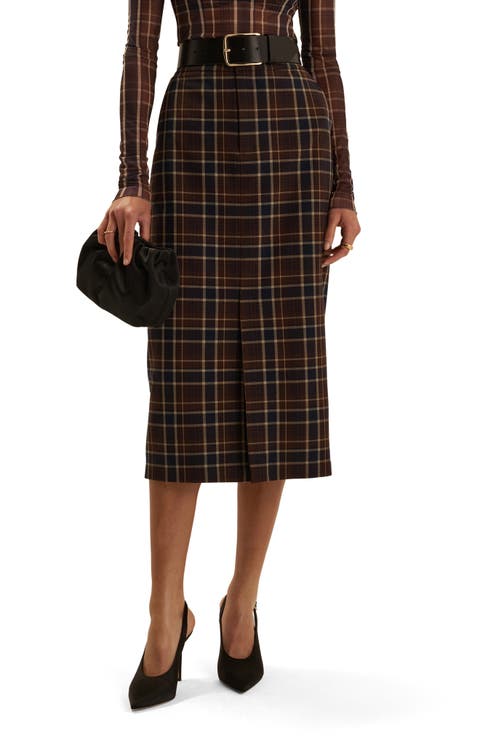 The Meyer Plaid Midi Skirt