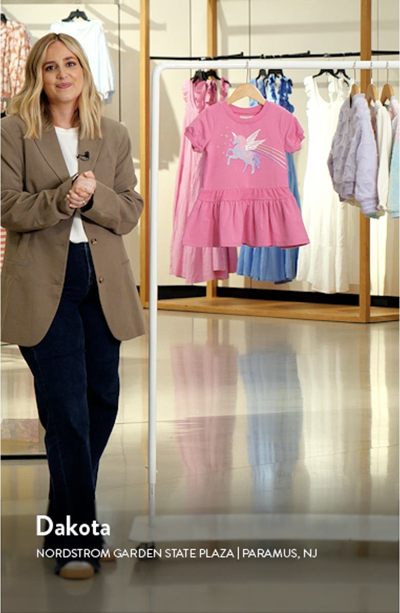Kids' Sequin Unicorn Appliqué Dress, sales video thumbnail