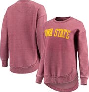 PRESSBOX Women's Pressbox Cardinal Iowa State Cyclones Vintage Wash Pullover Sweatshirt