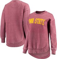 PRESSBOX Women's Pressbox Cardinal Iowa State Cyclones Vintage Wash Pullover Sweatshirt