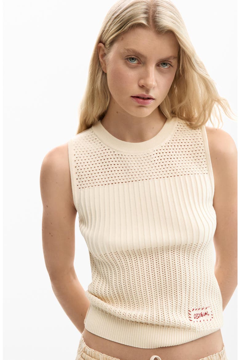 Sleeveless Sweater, Alternate, color, OFF WHITE