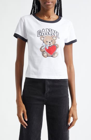 【関税&送料込】Ganni Teddy T-Shirt Ganni Teddy Bear Organic Cotton Graphic T-Shirt | Nordstrom