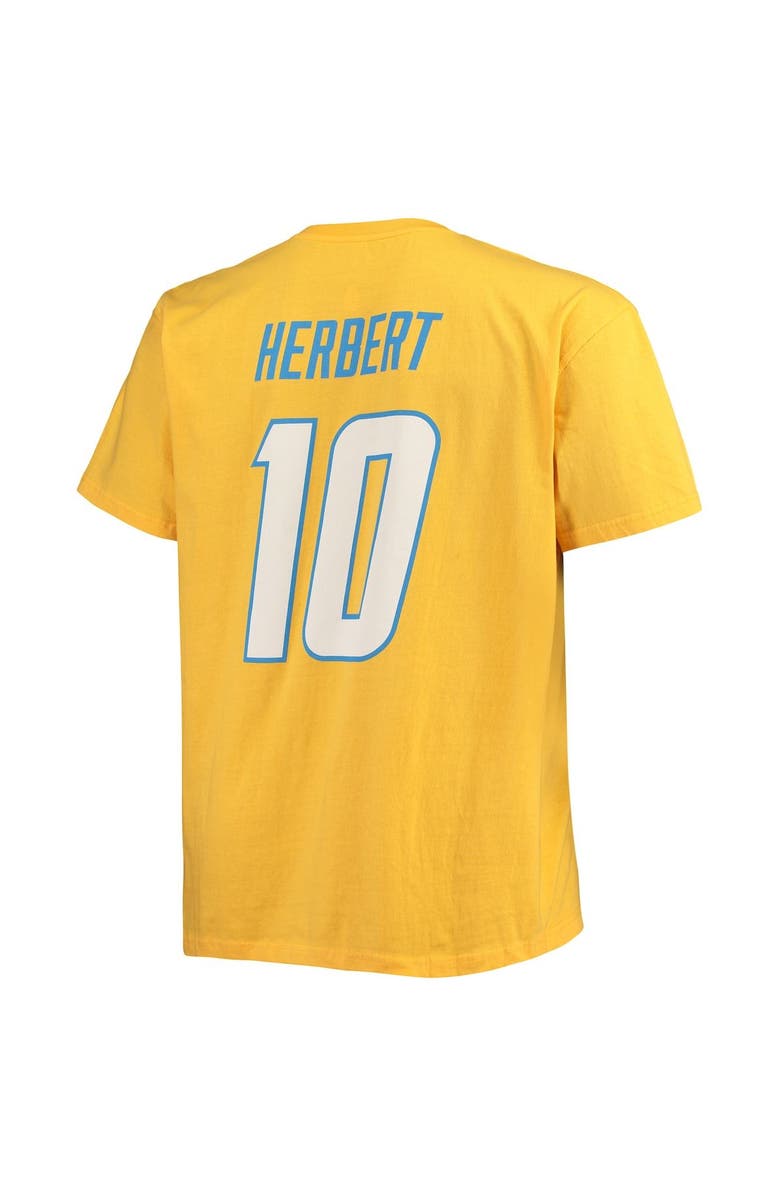 FANATICS Men's Fanatics Branded Justin Herbert Gold Los Angeles Chargers Big & Tall Player Name & Number T-Shirt, Alternate, color, 