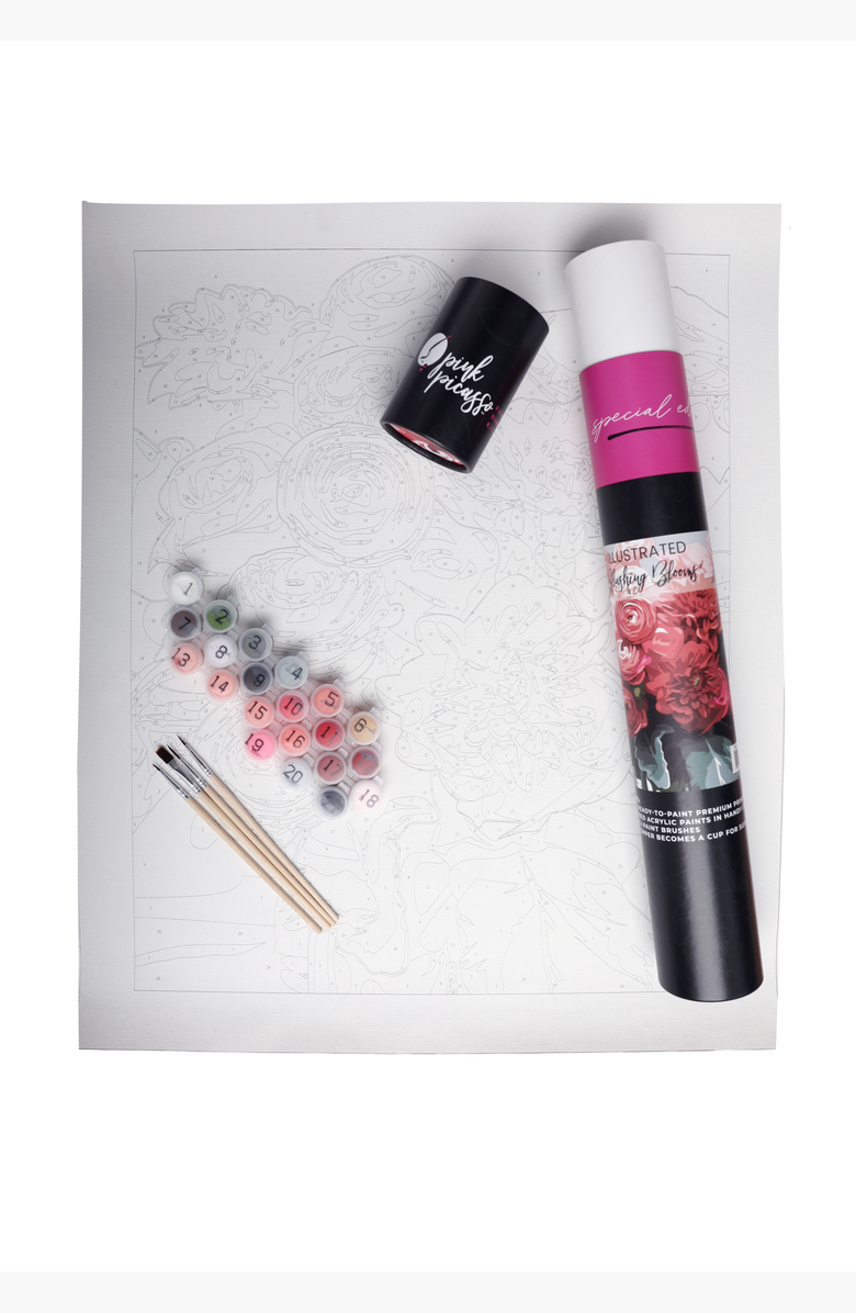 Pink Picasso Kits Blushing Blooms Special Edition Illustrated Paint by Numbers Kit, Alternate, color, Pink