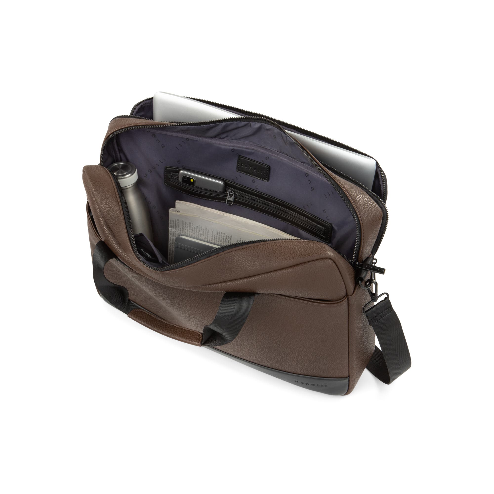 bugatti Central Briefcase, Alternate, color, Brown