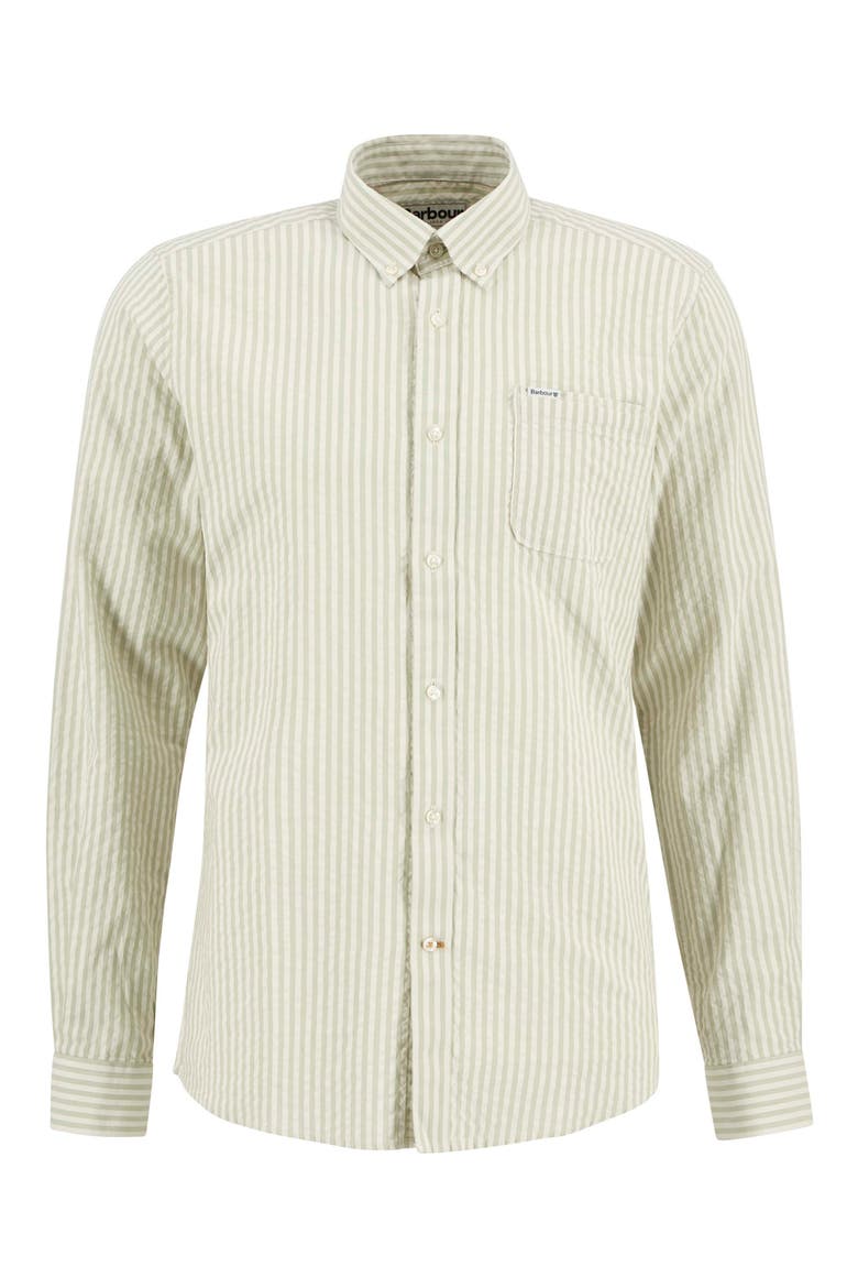 Cresswell Stripe Cotton Seersucker Button-Down Shirt, Alternate, color, SEA GREEN