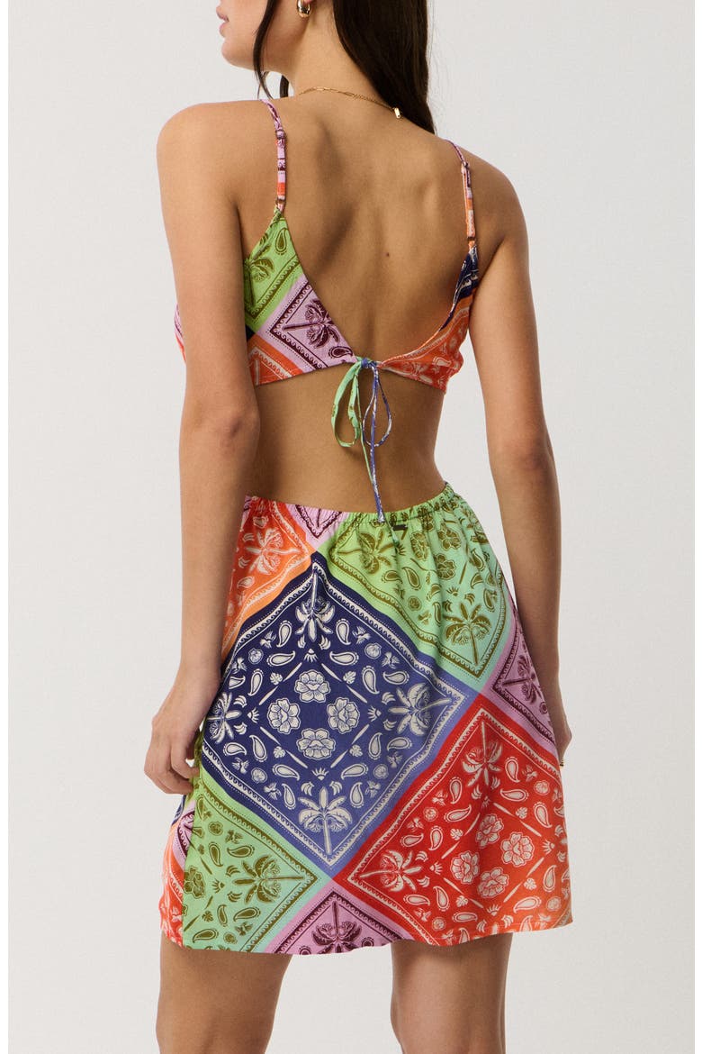 Bossa Nova Cutout Minidress, Alternate, color, BLUE MULTI