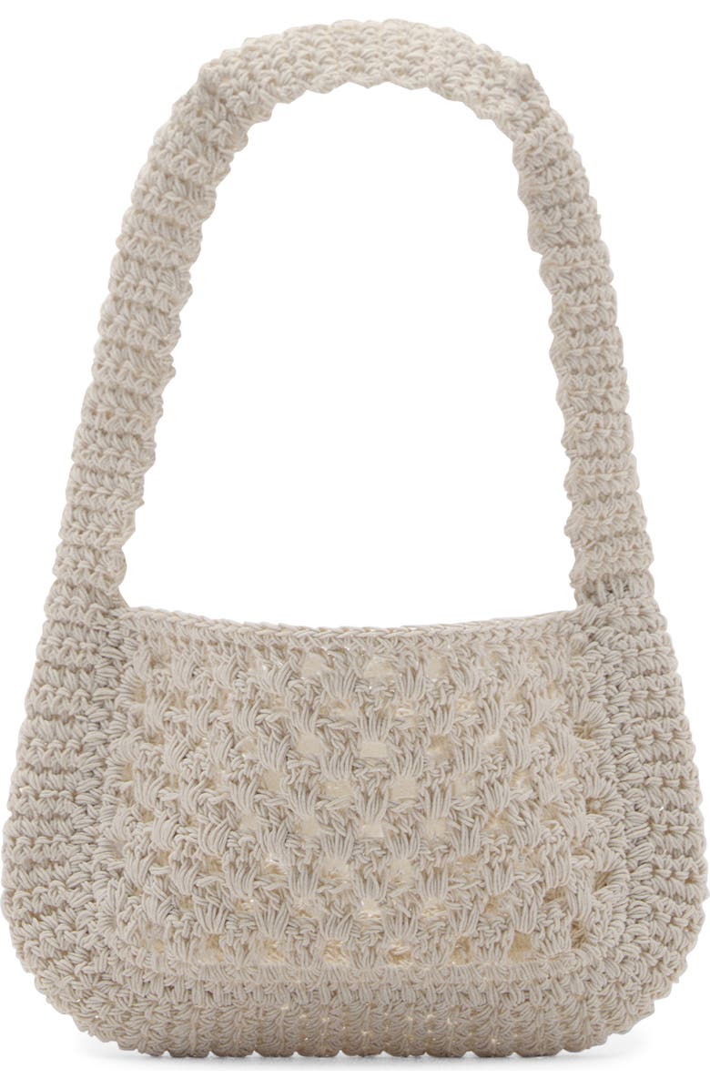 MANGO Woven Shoulder Bag, Main, color, Ecru