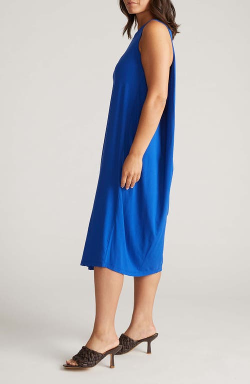 Universal Standard Pearl Divine Jersey Shift Midi Dress In Blue
