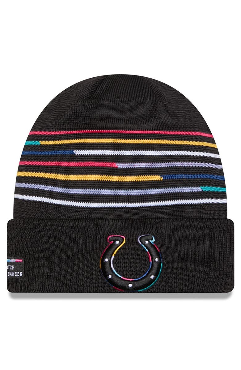 New Era Men's New Era Black Indianapolis Colts 2025 NFL Crucial Catch Cuffed Knit Hat, Main, color, 