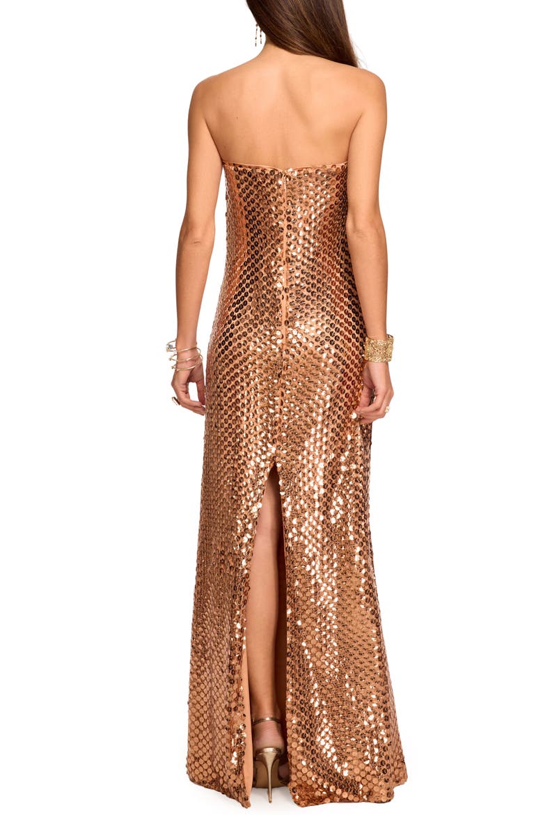Angel Strapless Sequin Column Gown, Alternate, color, DARK BLUSH MESH