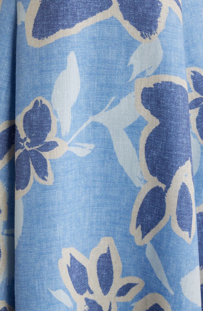 MOON RIVER Floral Empire Waist A-Line Midi Dress, Alternate, color, Blue Multi