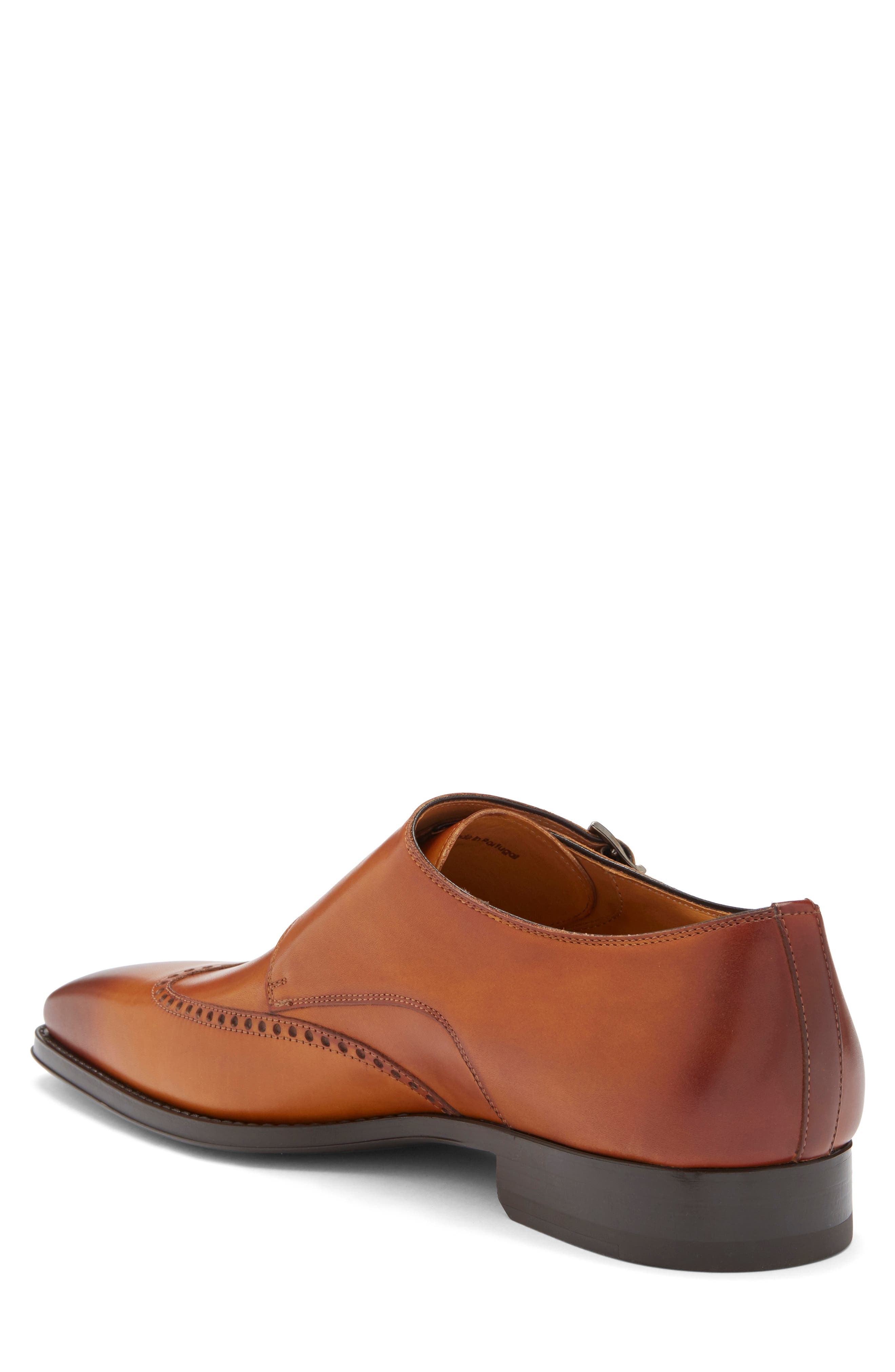 Helios Wing Double Monk Strap Shoe, Alternate, color, CUERO
