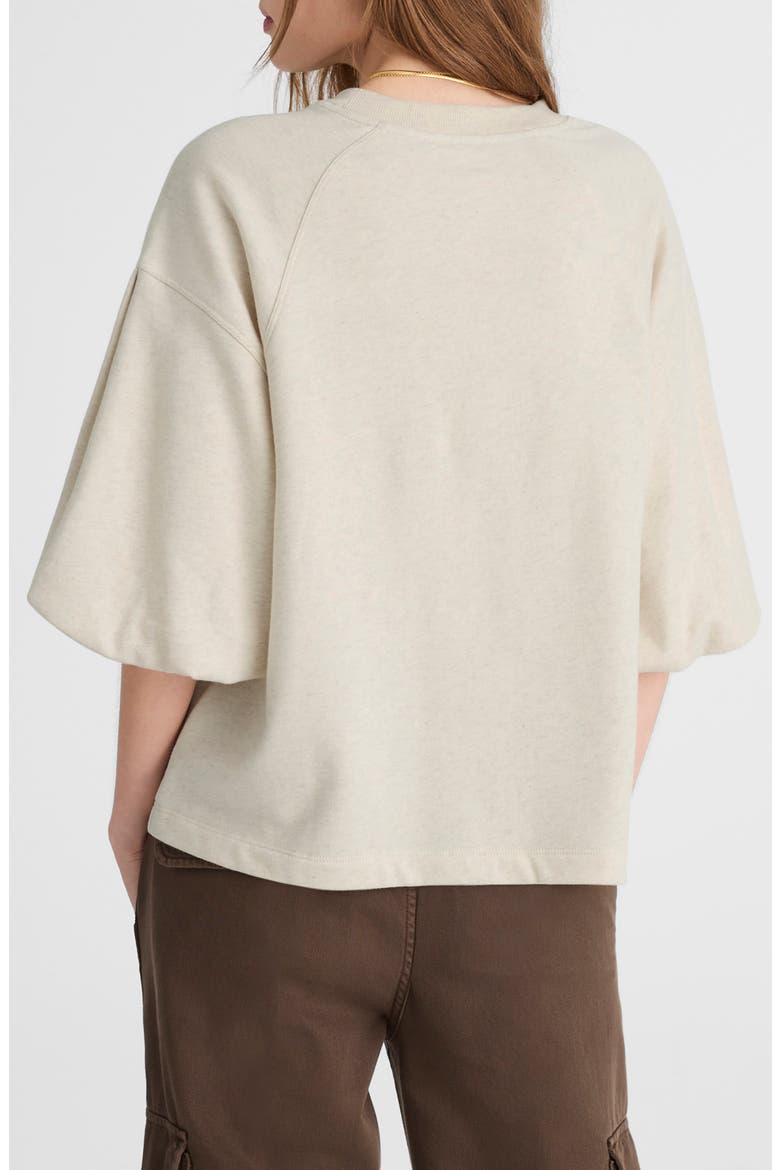 Puff Sleeve Sweatshirt T-Shirt, Alternate, color, HEATHER NATURAL