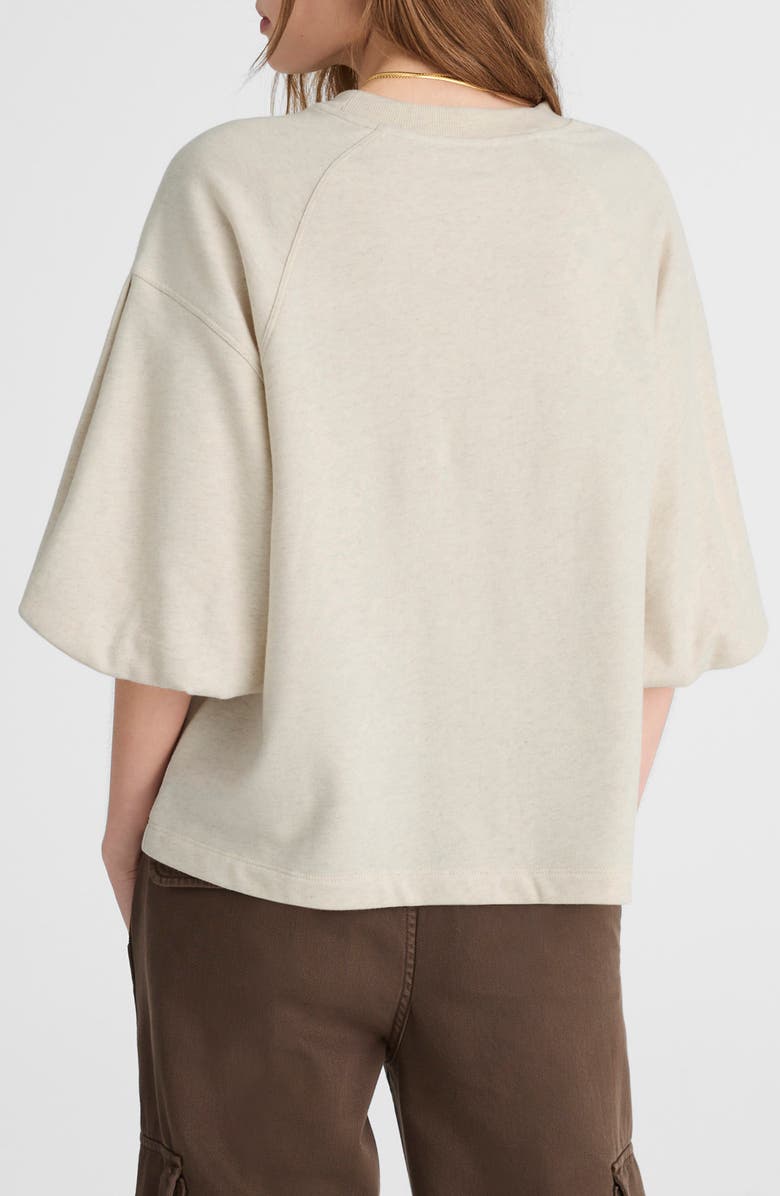 Madewell Puff Sleeve Sweatshirt T-Shirt, Alternate, color, Heather Natural