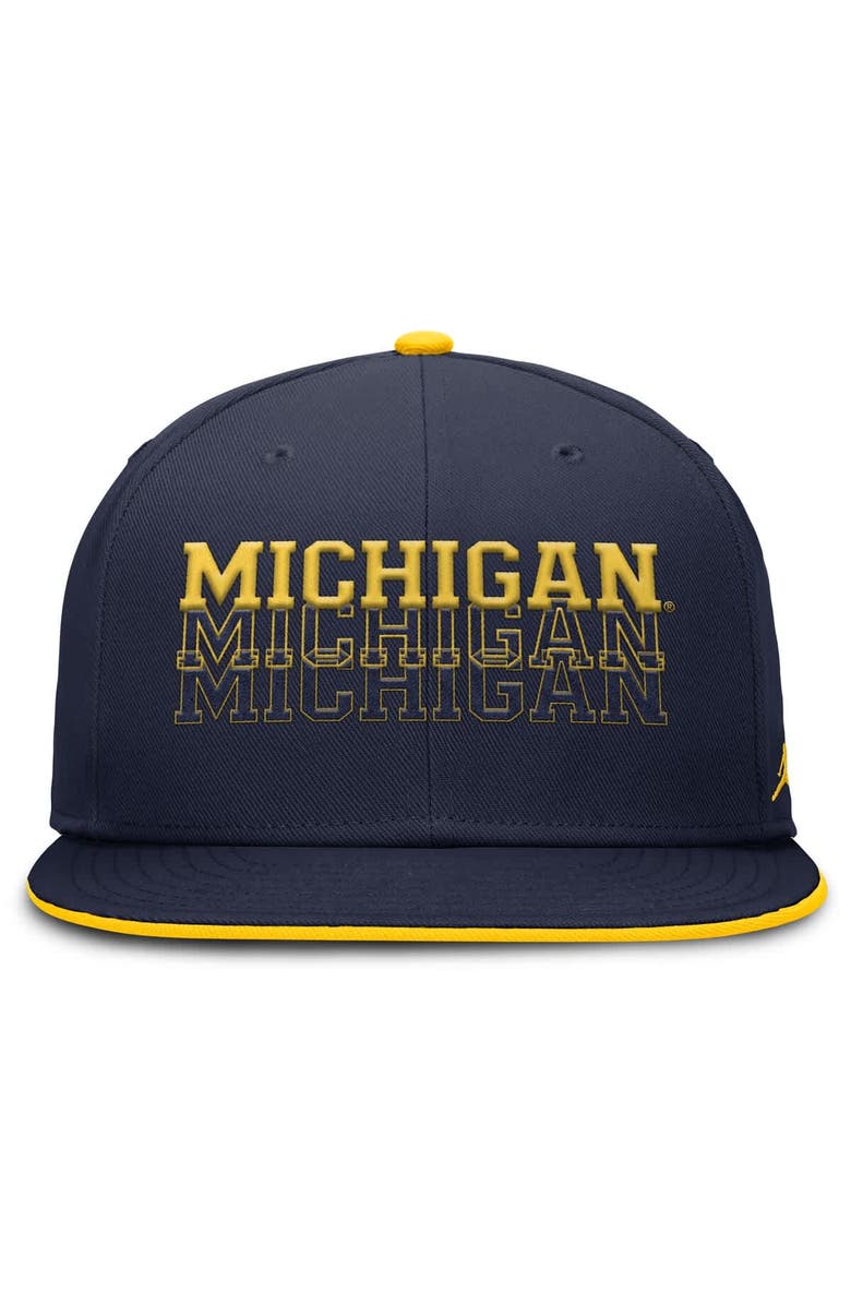 Jordan Brand Men's Jordan Brand  Navy Michigan Wolverines True Primetime Performance Fitted Hat, Alternate, color, Navy