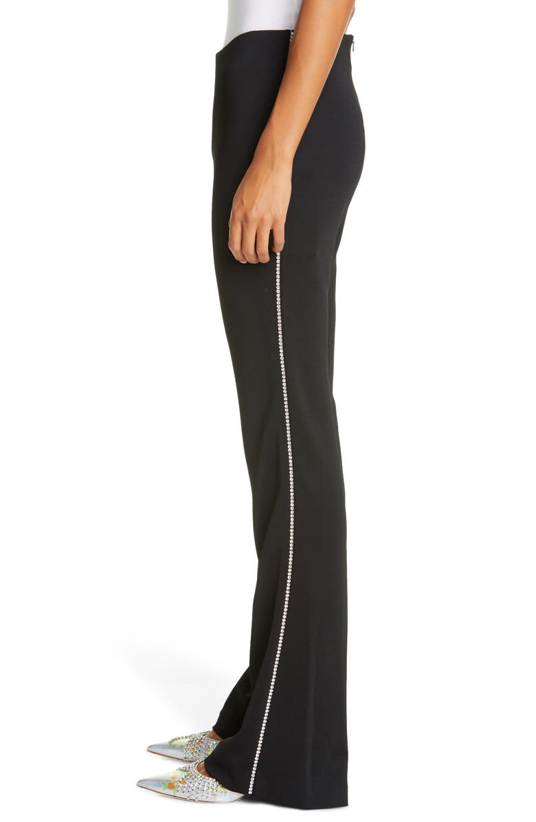 Area Crystal Stripe Flare Pants, Alternate, color, 