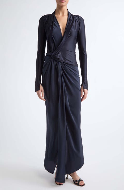 Lea Twist Front Jersey Midi Dress