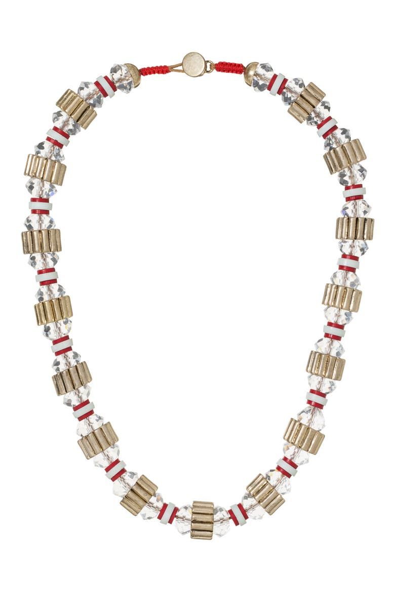 The Crimp Necklace, Main, color, LIGHT VINTAGE GOLD/ TOMATO