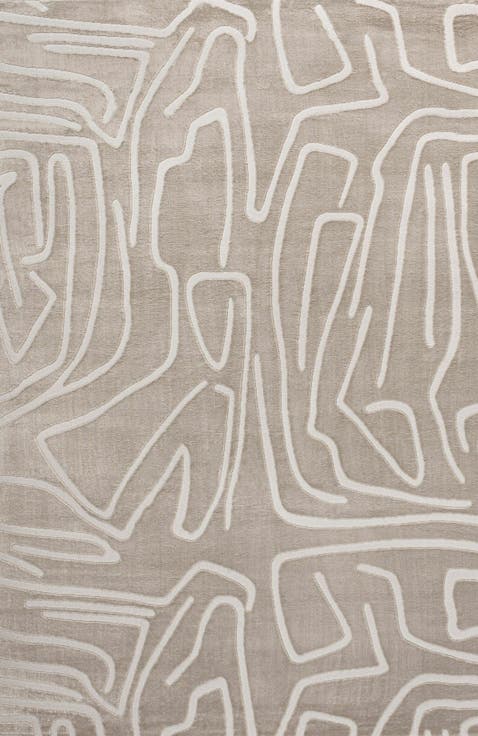 Alcina Modern Scandinavian Graphic Lines High-Low Area Rug