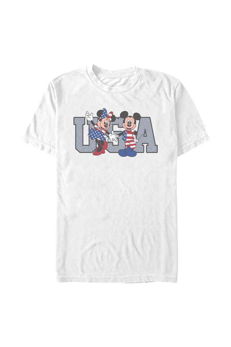 Men's Mickey & Friends The American Couple  Graphic T-Shirt, Main, color, White