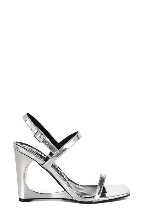 London Rag Ladra Wedge Sandal In Silver
