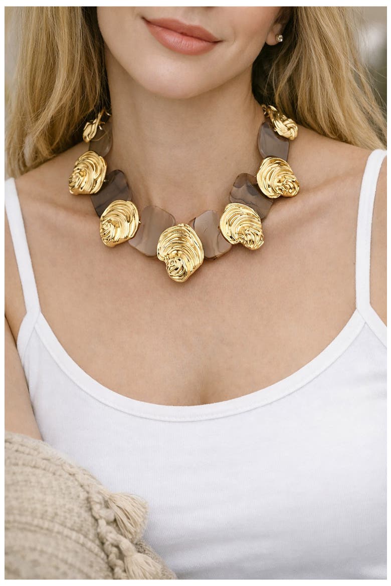 Lillian Statement Necklace, Alternate, color, GOLD
