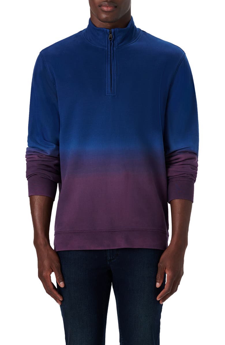 Bugatchi Comfort Ombré Quarter Zip Pullover, Main, color, 