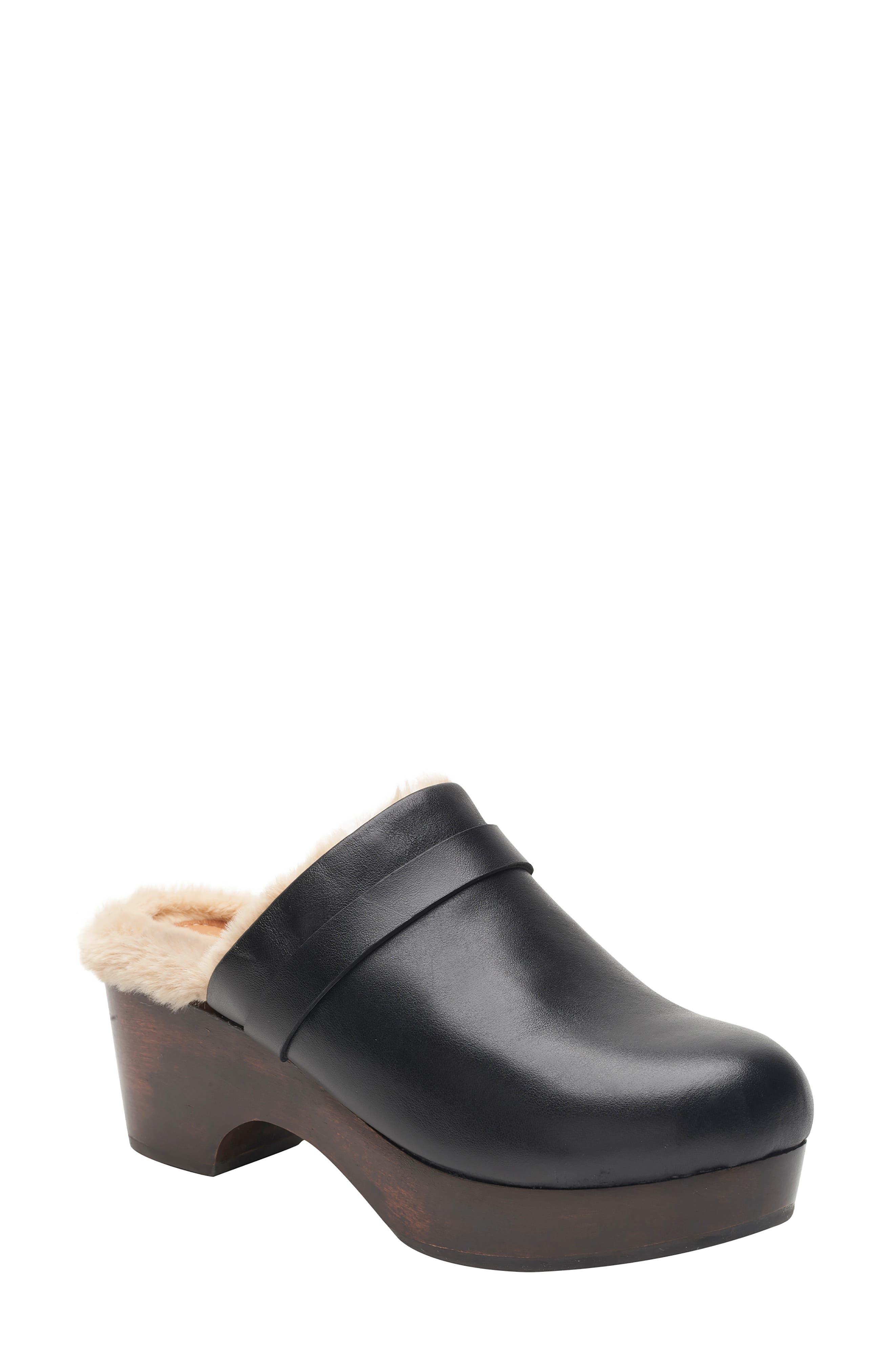 André Assous Sofi Faux Shearling Lined Water Resistant Clog, Main, color, 
