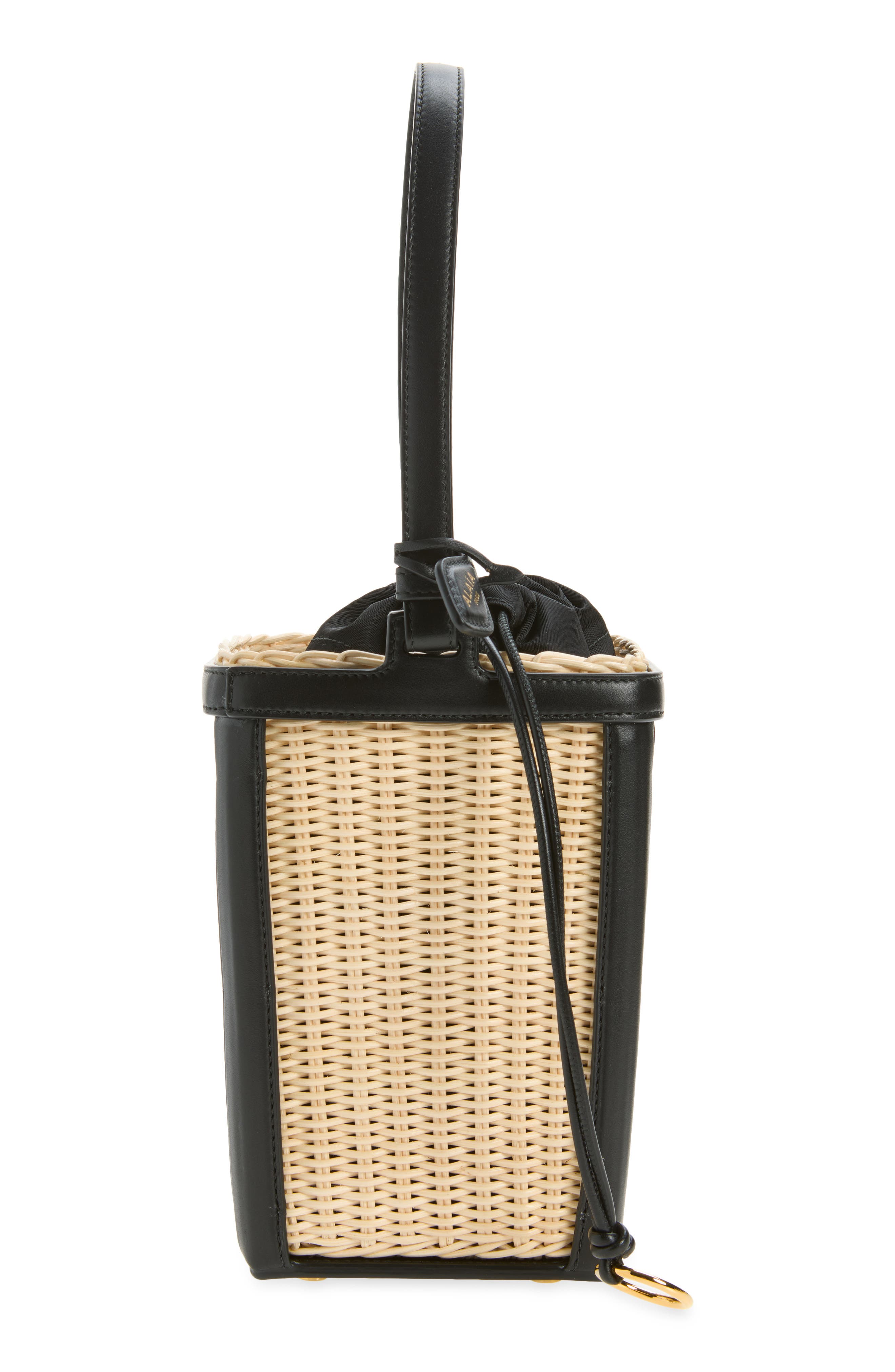 Woven Rattan Basket Bag, Alternate, color, NOIR 999