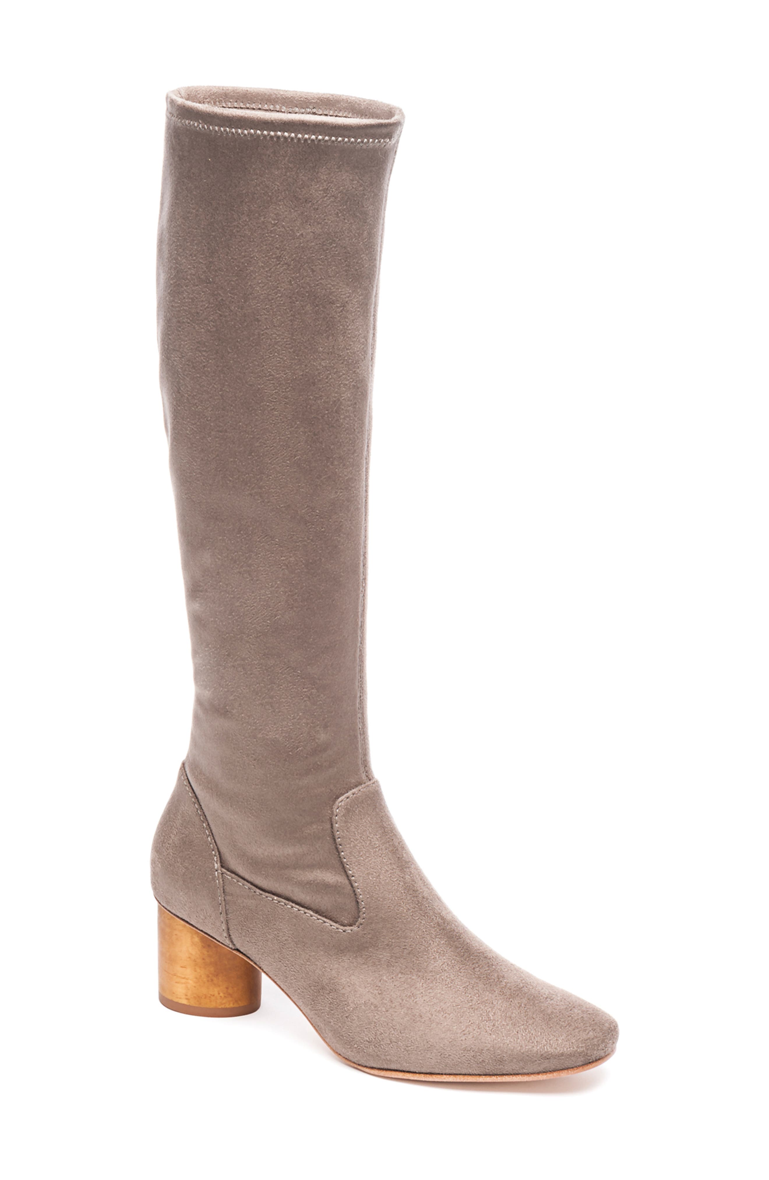 Bernardo Knee High Boot, Main, color, TAUPE LEATHER