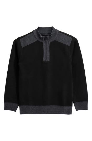 X-ray Xray Kids' Fleece Quarter Zip Sweater In Black